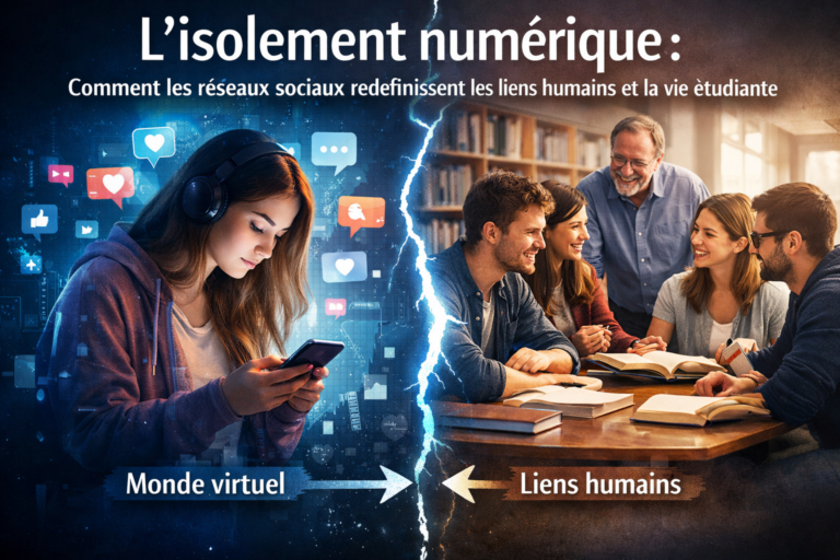 L&rsquo;isolement numérique : Comment les réseaux sociaux redéfinissent les liens humains et la vie étudiante