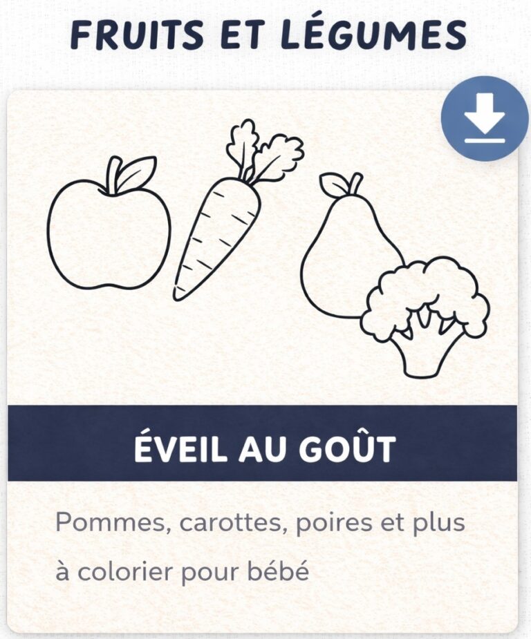 Coloriage de Fruits et Légumes pour Bébé 0-3 Ans – PDF Gratuit à Télécharger