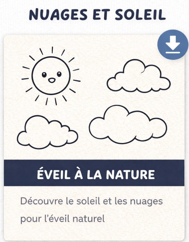 Coloriage de Nuages et Soleil pour Bébé 0-3 Ans – PDF Gratuit à Télécharger