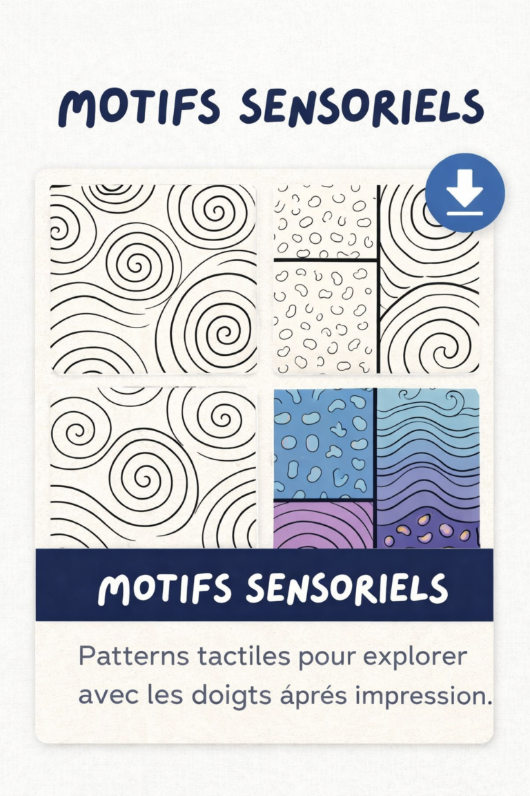Coloriage de Motifs Sensoriels pour Bébé 0-3 Ans – PDF Gratuit à Télécharger