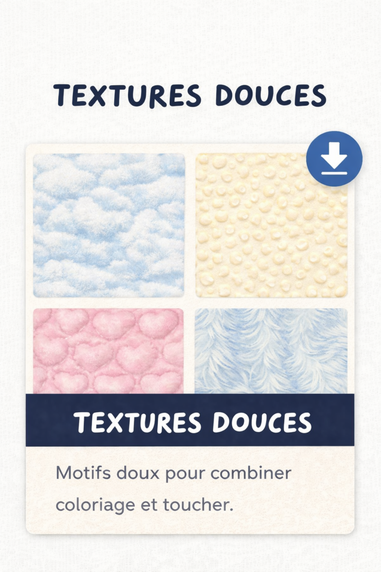 Coloriage de Textures Douces pour Bébé 0-3 Ans – PDF Gratuit à Télécharger