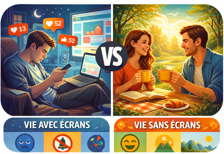 Vie avec écrans vs Vie sans écrans : Comparatif, Statistiques et Conseils